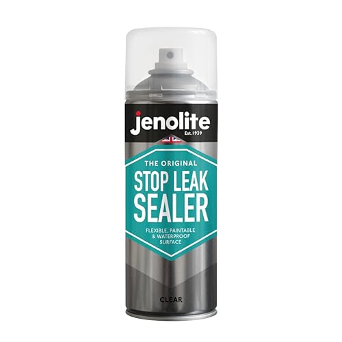 JENOLITE Stop Leak Dichtungsspray | KLAR | Wasserdichter Dichtstoff | Stopft, Versiegelt & Behebt Lecks | Dachrinnen, Flachdächer, Abflussrohre, Fenster | 400ml von JENOLITE