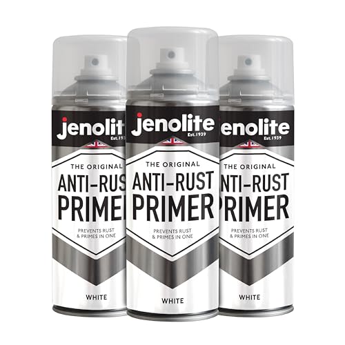 JENOLITE Anti-Rost-Grundierungslack-Aerosol | WEIß | Hochleistungsschutzgrundierung für Metall | Schutz vor Rost und Korrosion | 3 x 400 ml von JENOLITE