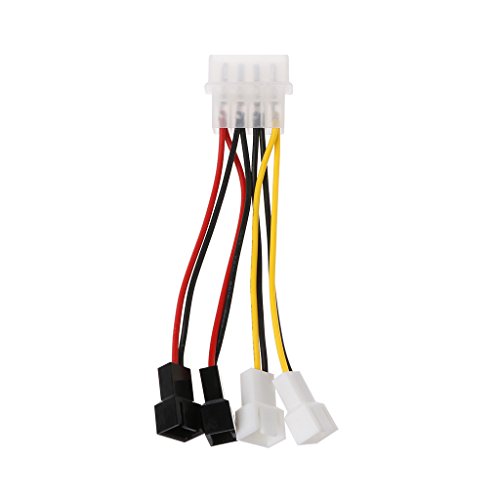 JENOR IDE Molex 4-Pin auf 4X 3-Pin TX3 Gehäuselüfter, Netzadapter, Konverterkabel von JENOR