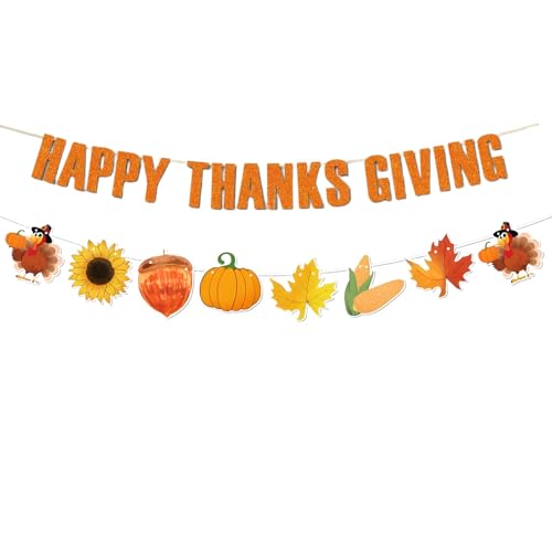 JENSENLIN Thanksgiving-Banner, Papierdekorationen für den Innenbereich mit Herbst-Designs, Urlaubsparty-Zubehör, Freundschafts-Party-Dekorationen. JENSENLIN Thanksgiving-Banner, Papierdekorationen für den Innenbereich mit Herbst-Designs, Urlaubsparty-Zubehör, Freundschafts-Party-Dekorationen. von JENSENLIN