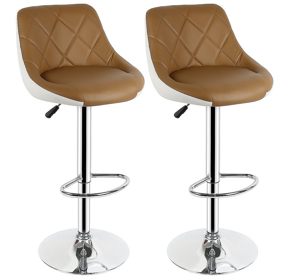 JEOBEST Barhocker (2er Set), Barstuhl mit Fußstütze Höhenverstellbar Kunstleder, 360°Drehbar von JEOBEST
