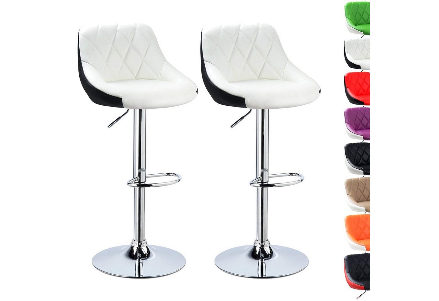 JEOBEST Barhocker (2er Set), Barstuhl mit Fußstütze Höhenverstellbar Kunstleder, 360°Drehbar von JEOBEST