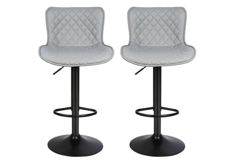 JEOBEST Barhocker Barstühle Drehbare Barhocker mit Lehne (2er Set), PU-Leder, Moderner, Höhenverstellbar von JEOBEST