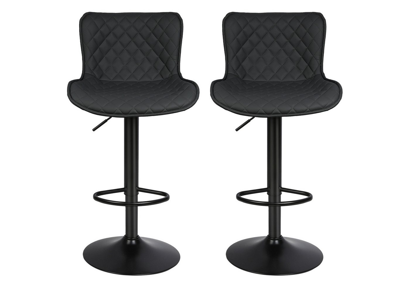 JEOBEST Barhocker Barstühle Drehbare Barhocker mit Lehne (2er Set), PU-Leder, Moderner, Höhenverstellbar von JEOBEST
