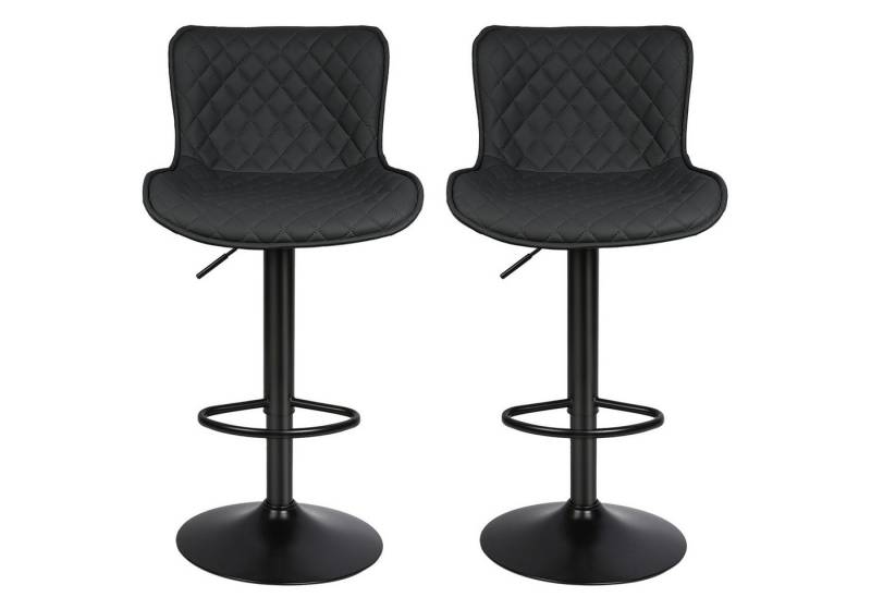 JEOBEST Barhocker Barstühle Drehbare Barhocker mit Lehne (2er Set), PU-Leder, Moderner, Höhenverstellbar von JEOBEST