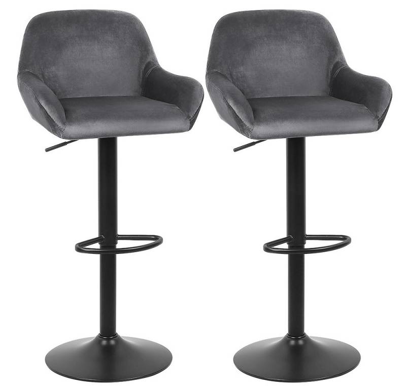JEOBEST Barhocker Barstühle Samt Barstuhl Designer Hocker mit Rückenlehne (2er Set), mit Fußstütze, Barstuhl höhenverstellbar drehbar von JEOBEST