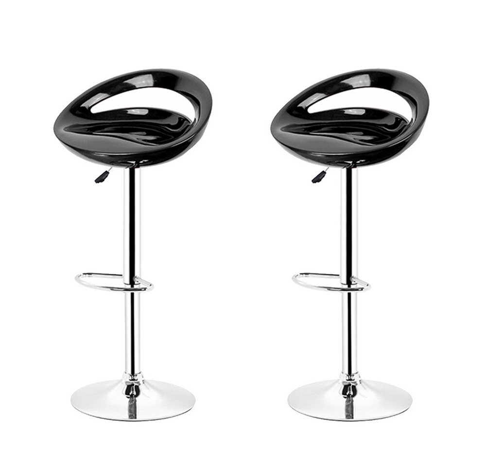 JEOBEST Barhocker Barstuhl Küche Hohe Barhocker aus ABS-Kunststoff Küchenstühle (2er Set), Höhenverstellbar Drehbar mit Abgerundeter Rückenlehne und Chromsockel von JEOBEST