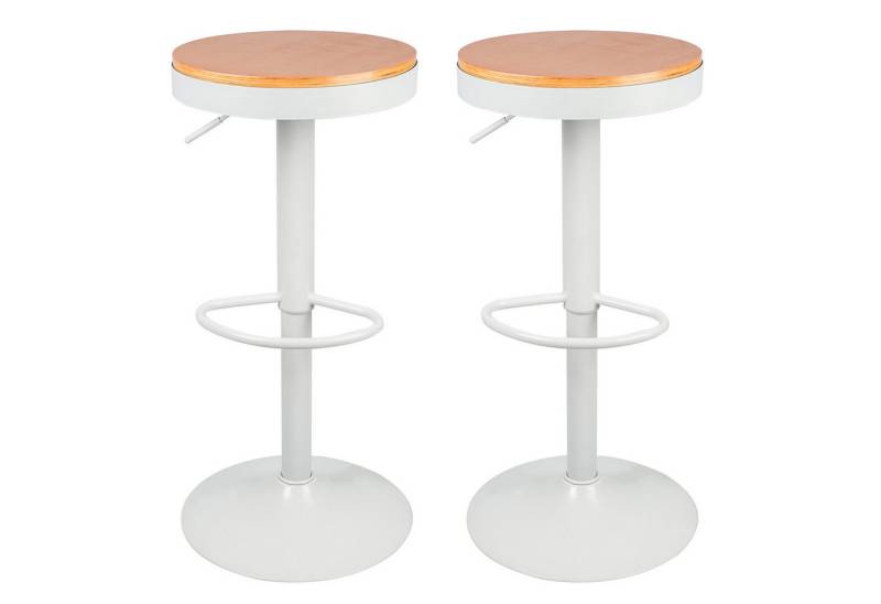 JEOBEST Barhocker Holz Barstuhl Küchenstühle (2er Set), Hockeroberfläche aus Holz, Höhenverstellbar 360° Drehbar von JEOBEST