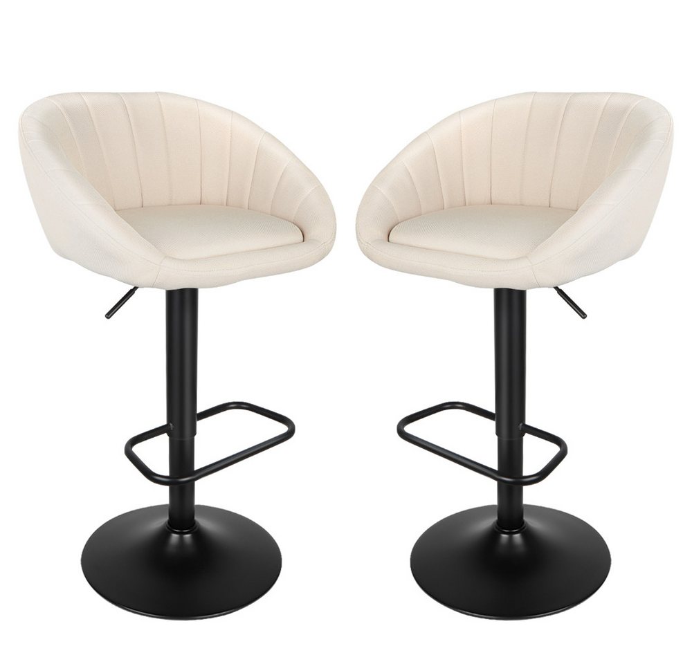 JEOBEST Barhocker Küchenhocker Bistrohocker Tresenhocker, Gute gepolstert, (2er Set), Hocker aus Fabric mit Lehne Fußstütze, drehbar von JEOBEST