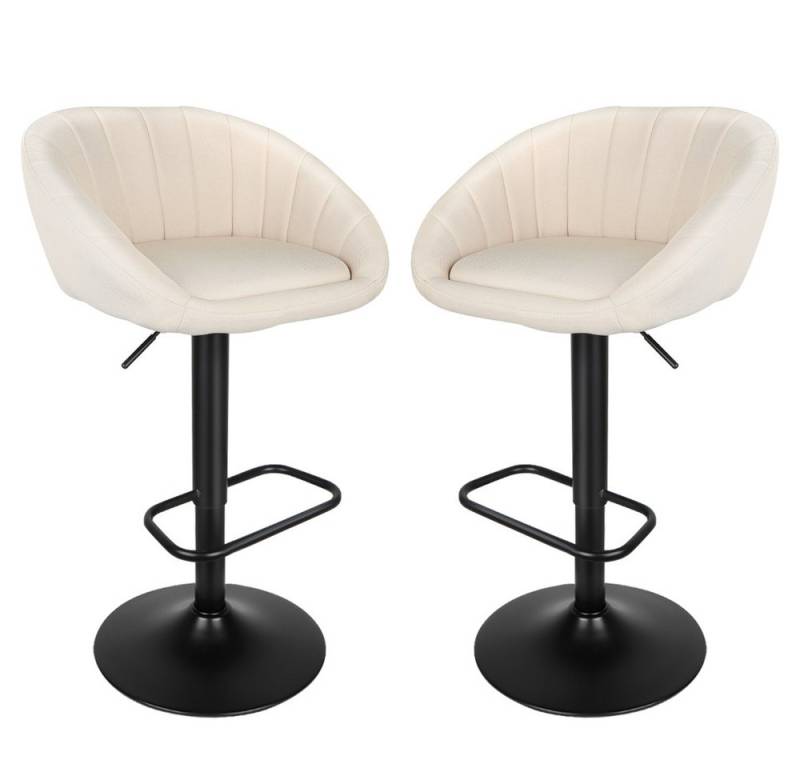 JEOBEST Barhocker Küchenhocker Bistrohocker Tresenhocker, Gute gepolstert, (2er Set), Hocker aus Fabric mit Lehne Fußstütze, drehbar von JEOBEST