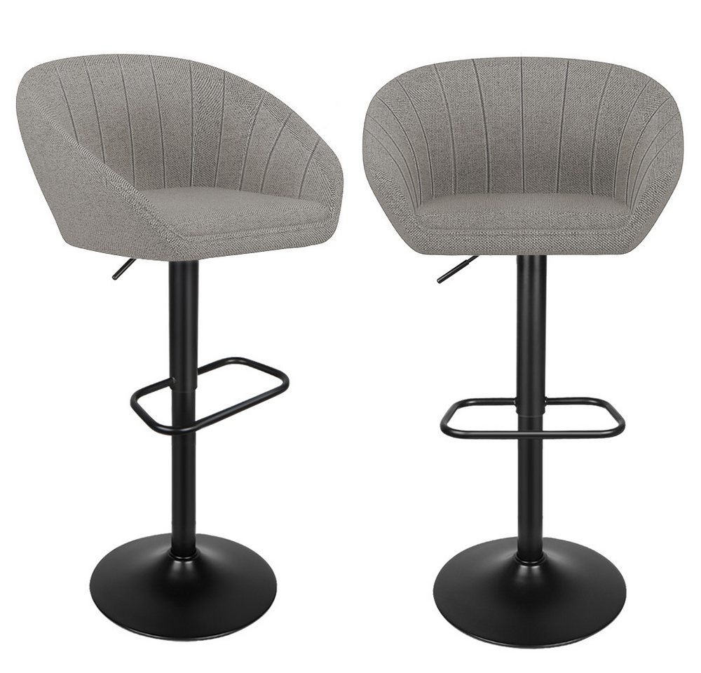 JEOBEST Barhocker Küchenhocker Bistrohocker Tresenhocker, Gute gepolstert, (2er Set), Hocker aus Fabric mit Lehne Fußstütze, drehbar von JEOBEST