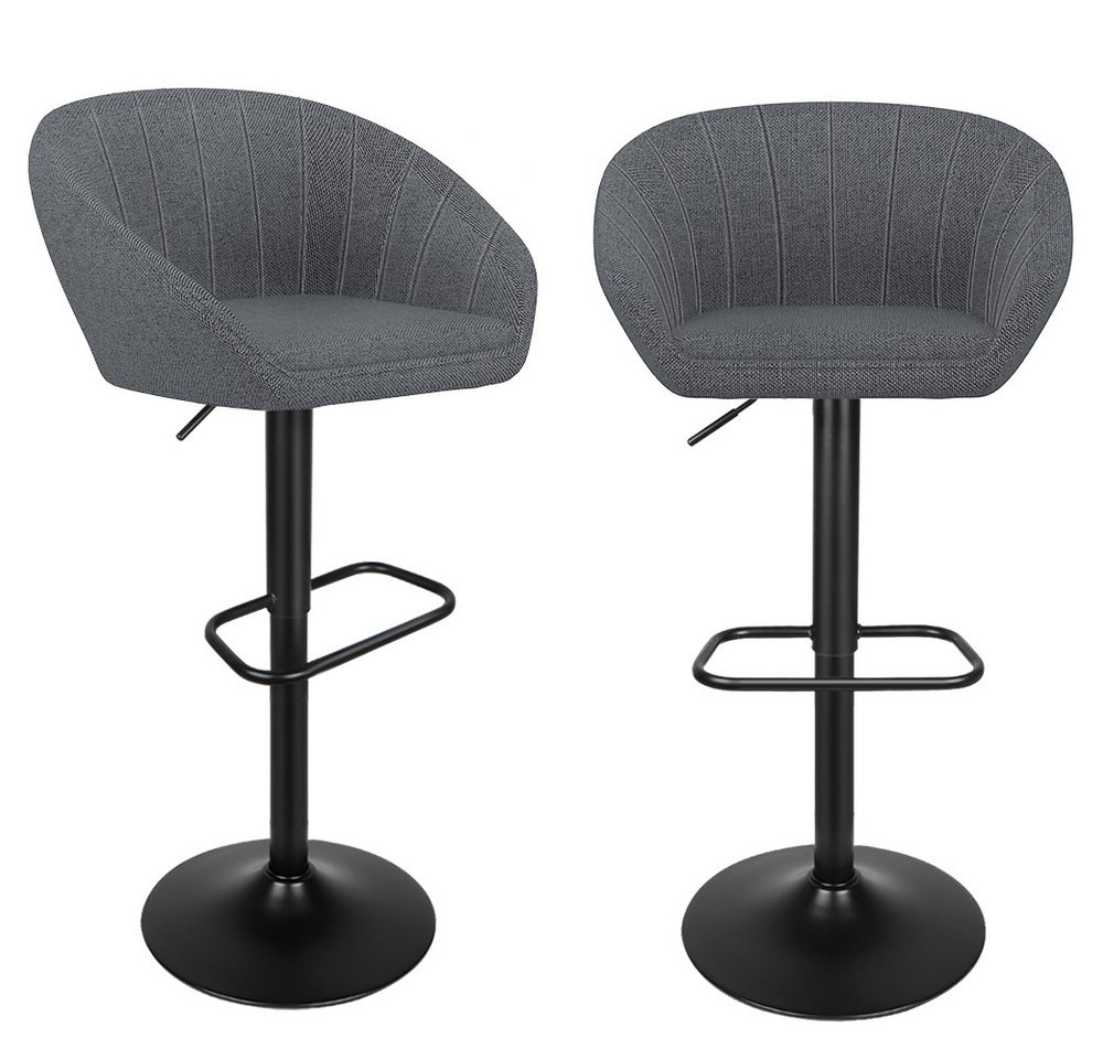 JEOBEST Barhocker Küchenhocker Bistrohocker Tresenhocker, Gute gepolstert, (2er Set), Hocker aus Fabric mit Lehne Fußstütze, drehbar von JEOBEST