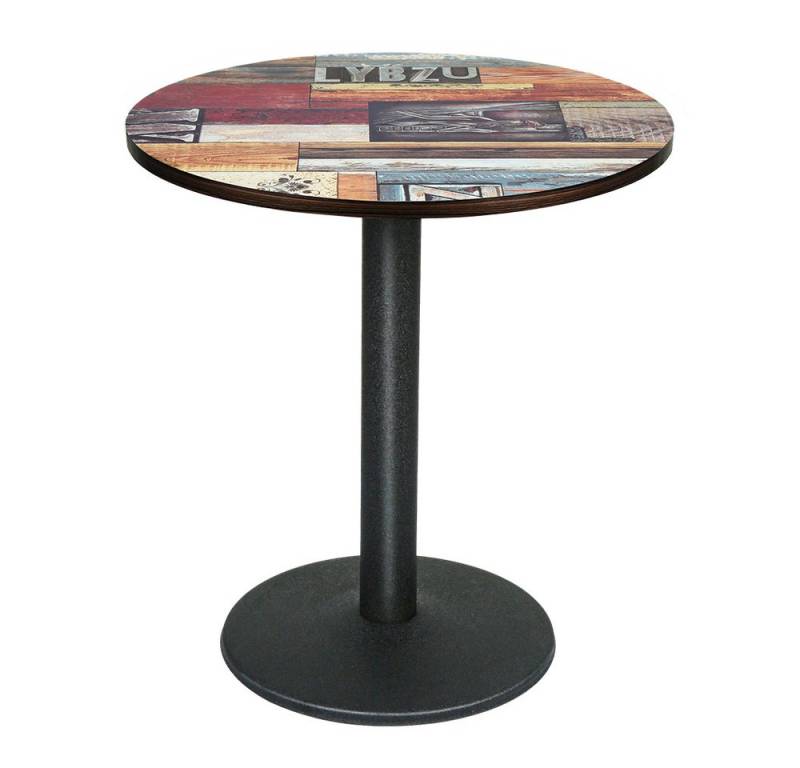 JEOBEST Bartisch Esstisch Rund, Küchentisch Esszimmertisch, Hoher Tisch, Bistrotisch mit Metallbein, Industrieller Stil, Höhe 75CM von JEOBEST