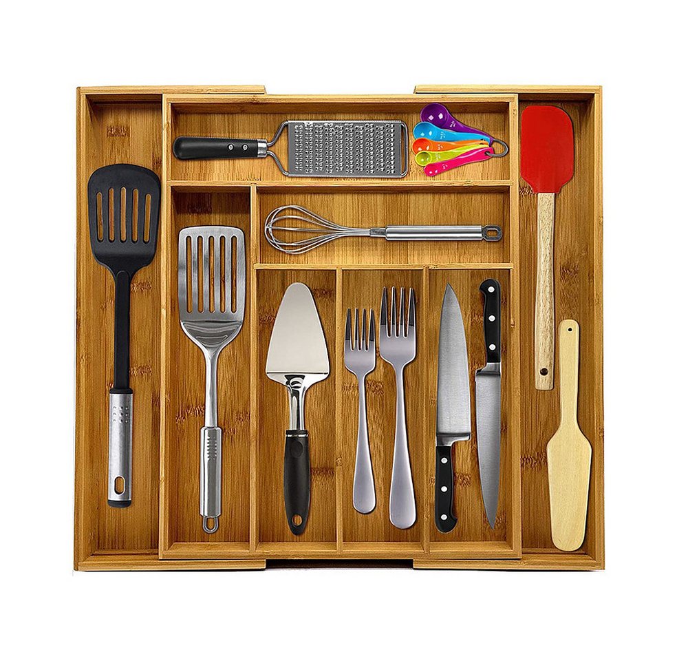 JEOBEST Besteckkasten Besteckaufbewahrung für Schublade, Besteckkasten aus Bambus, Verstellbarer, Besteck Organizer 6 bis 8 Fächer JEOBEST Besteckkasten Besteckaufbewahrung für Schublade, Besteckkasten aus Bambus, Verstellbarer, Besteck Organizer 6 bis 8 Fächer von JEOBEST