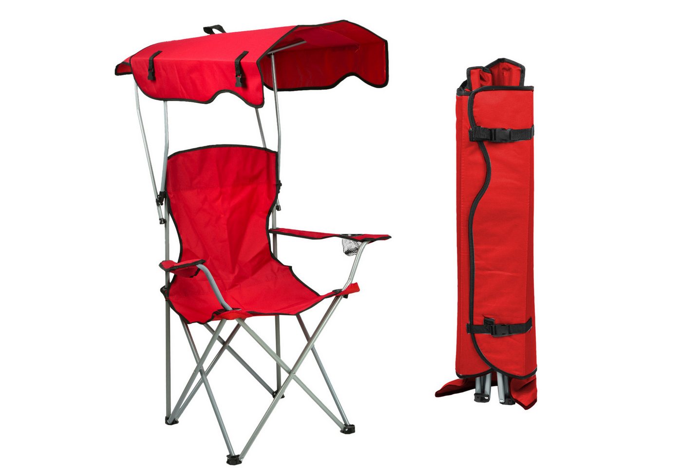JEOBEST Campingstuhl Klappstühle mit Dach, Luxus Anglerstuhl, (Stück, 1 St), Klappstuhl mit Armlehnen und Getränkehalter von JEOBEST