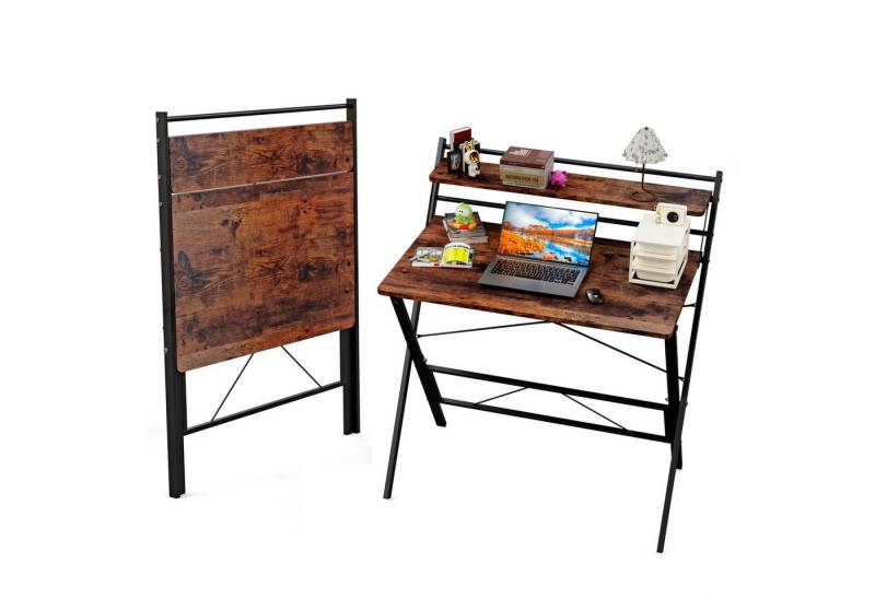 JEOBEST Computertisch Klappbarer Schreibtisch mit Regal, Home Office, kleiner Arbeitstisch 80 x 50 x 107cm JEOBEST Computertisch Klappbarer Schreibtisch mit Regal, Home Office, kleiner Arbeitstisch 80 x 50 x 107cm von JEOBEST