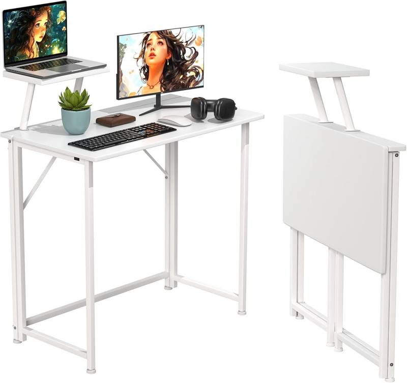 JEOBEST Computertisch Laptoptisch Kleiner Faltbarer Schreibtisch, Schmaler Computertisch, Platzsparend 80 x 45 x 74cm von JEOBEST