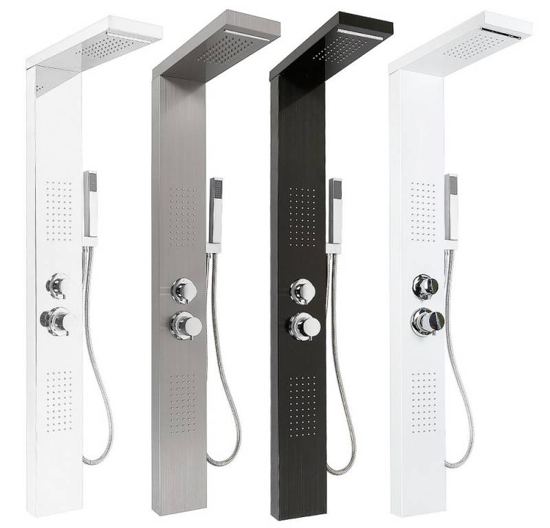 JEOBEST Duschsystem Duschpaneel Duschsystem Duschset Regendusche Duscharmatur, 4 Strahlart(en), mit Massagedüsen Wasserfalldusche Handbrause und Überkopfdusche von JEOBEST