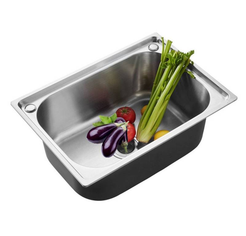 JEOBEST Edelstahlspüle Spülbecken 50x40 cm Einbauspüle Küchenspüle inkl. Siphon-Set, (Rechteckig, Waschbecken Küche 1 Becken Spüle Küche) von JEOBEST