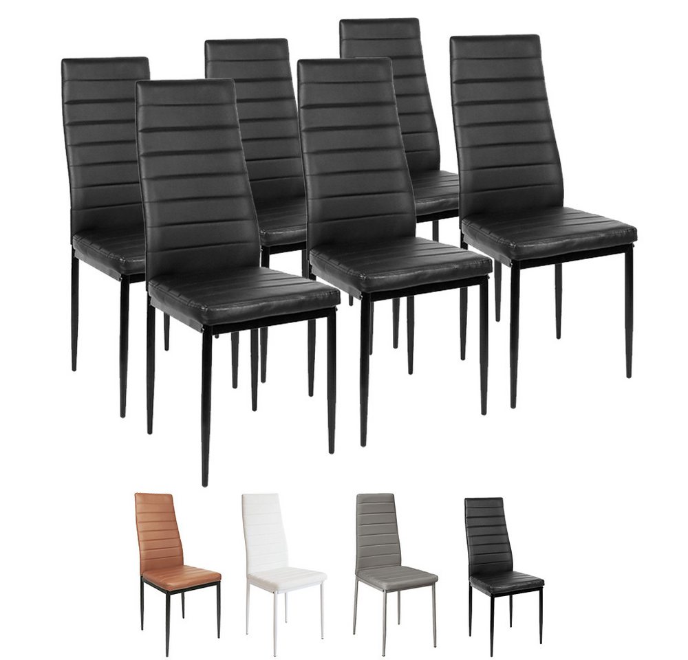 JEOBEST Esszimmerstuhl Eleganter Stuhl mit hoher Rückenlehne, 6er-Set, Kunstleder-Bezug, Küchenstuhl mit Gepolstert, Esszimmerstühle-Set JEOBEST Esszimmerstuhl Eleganter Stuhl mit hoher Rückenlehne, 6er-Set, Kunstleder-Bezug, Küchenstuhl mit Gepolstert, Esszimmerstühle-Set von JEOBEST