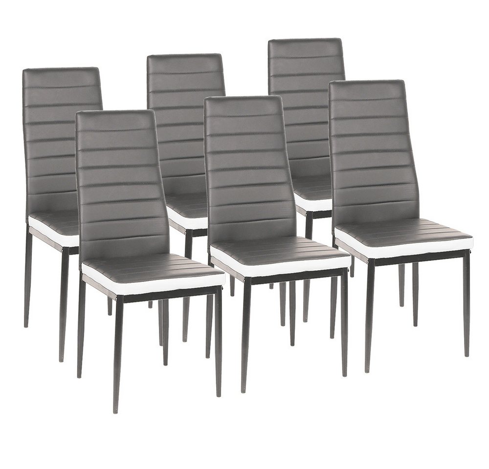JEOBEST Esszimmerstuhl Esszimmerstühle, Moderner Küchenstuhl, Stuhl Esszimmer, (6er Set) Kunstleder-Bezug, mit Rückenlehne, bis 120 kg von JEOBEST