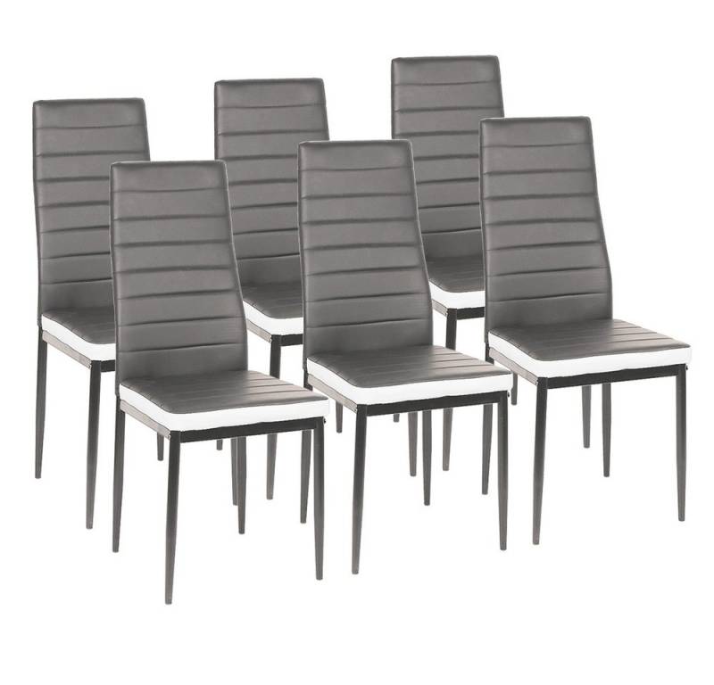 JEOBEST Esszimmerstuhl Esszimmerstühle, Moderner Küchenstuhl, Stuhl Esszimmer, (6er Set) Kunstleder-Bezug, mit Rückenlehne, bis 120 kg von JEOBEST