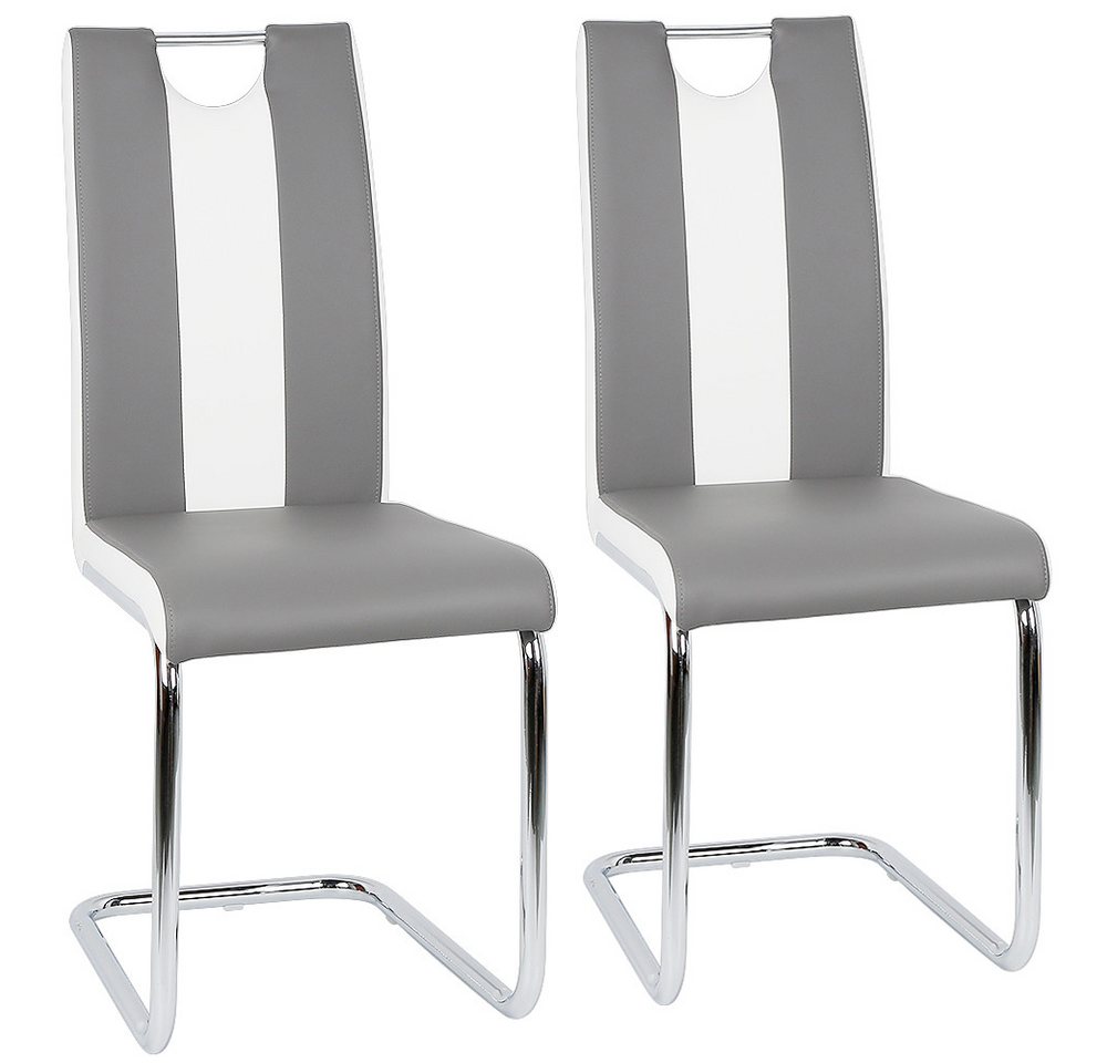 JEOBEST Esszimmerstuhl Freischwinger Küchenstühle Esszimmerstühle mit Rückenlehne, (Set, 2 St) Küchenstühle aus Metallgestell & Kunstleder von JEOBEST