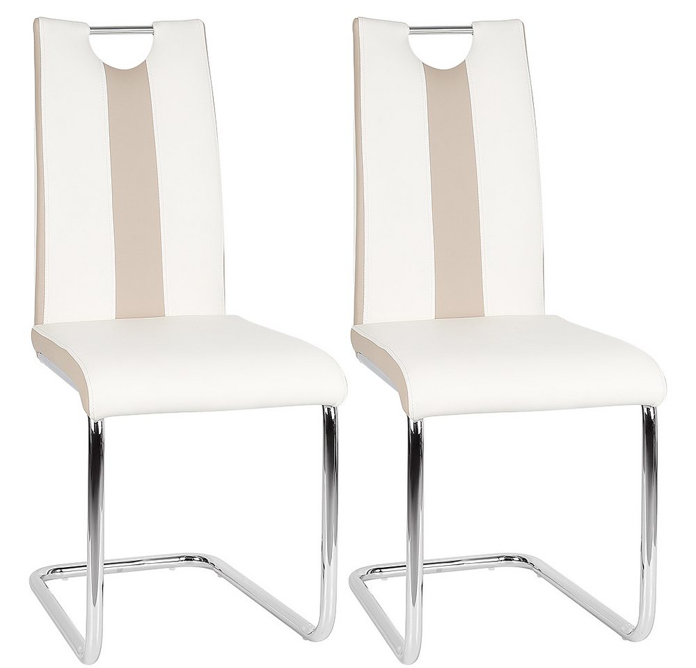 JEOBEST Esszimmerstuhl Freischwinger Küchenstühle Esszimmerstühle mit Rückenlehne, (Set, 2 St) Küchenstühle aus Metallgestell & Kunstleder von JEOBEST