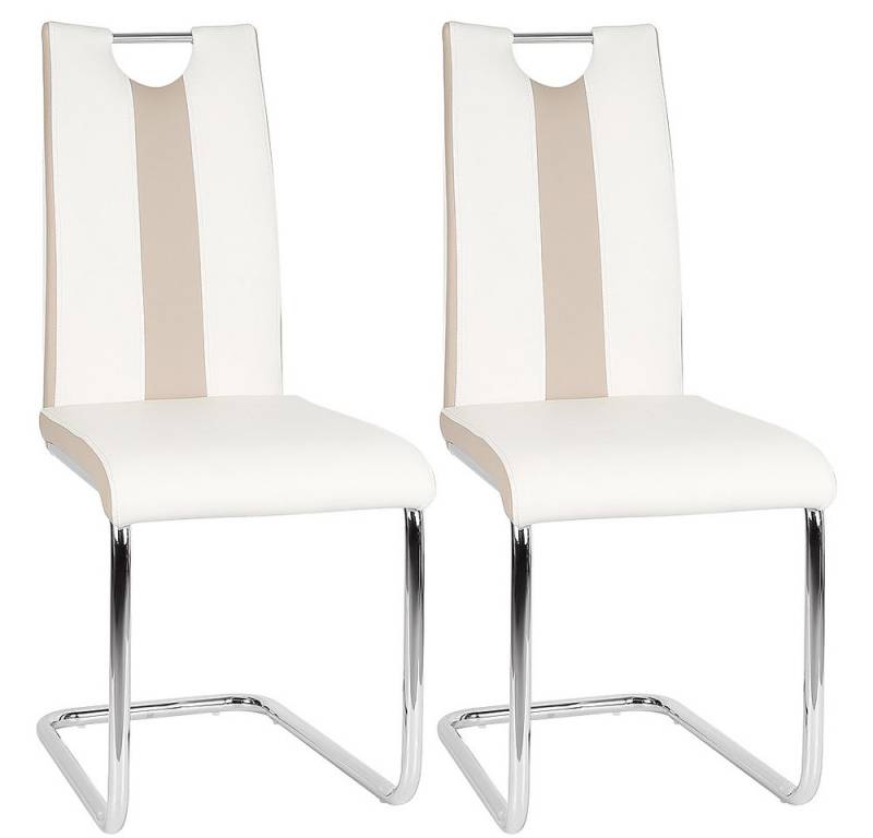 JEOBEST Esszimmerstuhl Freischwinger Küchenstühle Esszimmerstühle mit Rückenlehne, (Set, 2 St) Küchenstühle aus Metallgestell & Kunstleder von JEOBEST