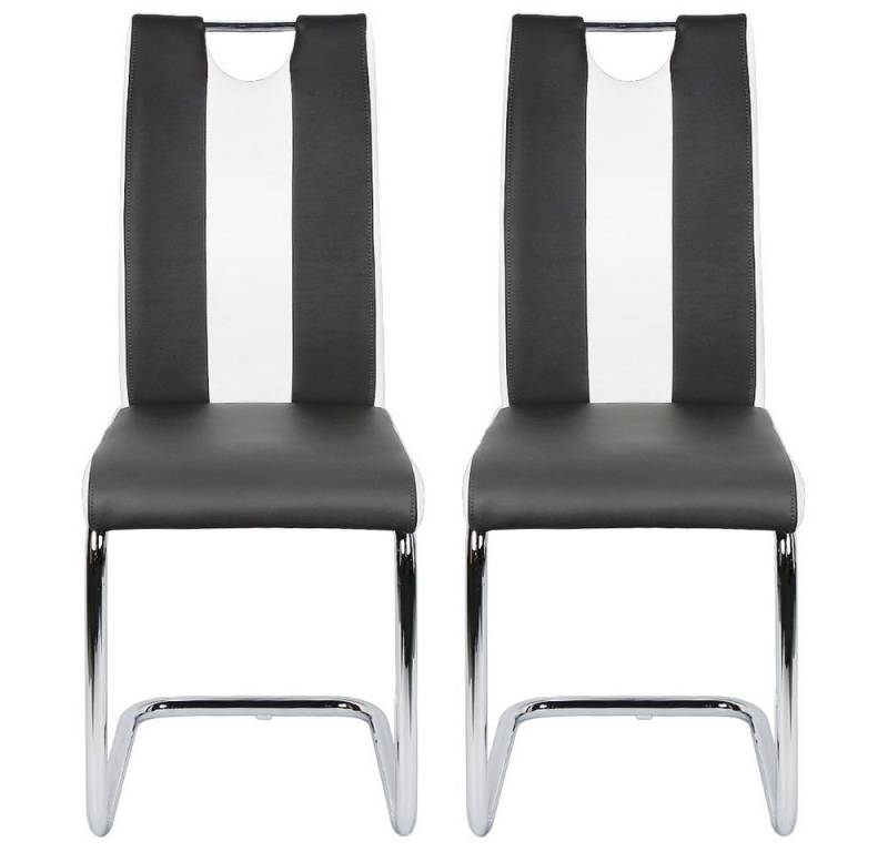JEOBEST Esszimmerstuhl Freischwinger Küchenstühle Esszimmerstühle mit Rückenlehne, (Set, 2 St) Küchenstühle aus Metallgestell & Kunstleder von JEOBEST