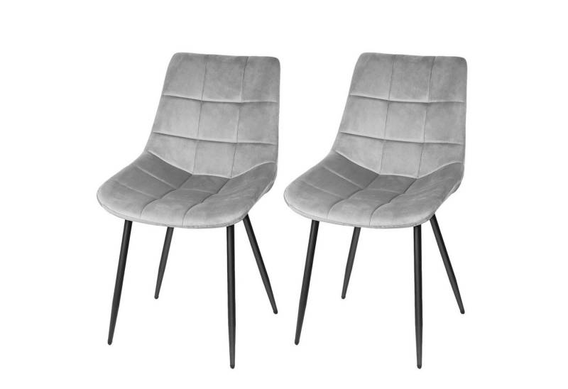 JEOBEST Esszimmerstuhl Küchenstuhl, Design Stuhl, gepolstert, mit Samt, Metallbeine, 2er Set von JEOBEST