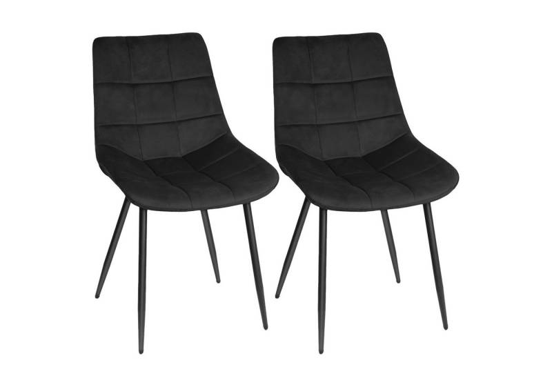 JEOBEST Esszimmerstuhl Küchenstuhl, Design Stuhl, gepolstert, mit Samt, Metallbeine, 2er Set von JEOBEST