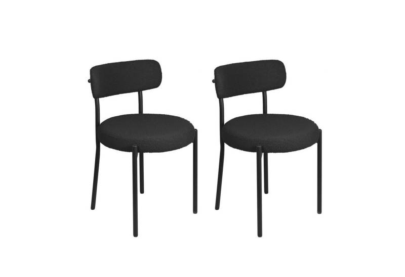 JEOBEST Esszimmerstuhl Küchenstuhl, Küchenstühle Gepolstert Samt, Polsterstuhl, (Set, 2 St) Esstisch Gebogene Rückenlehne, Metallbeinen von JEOBEST