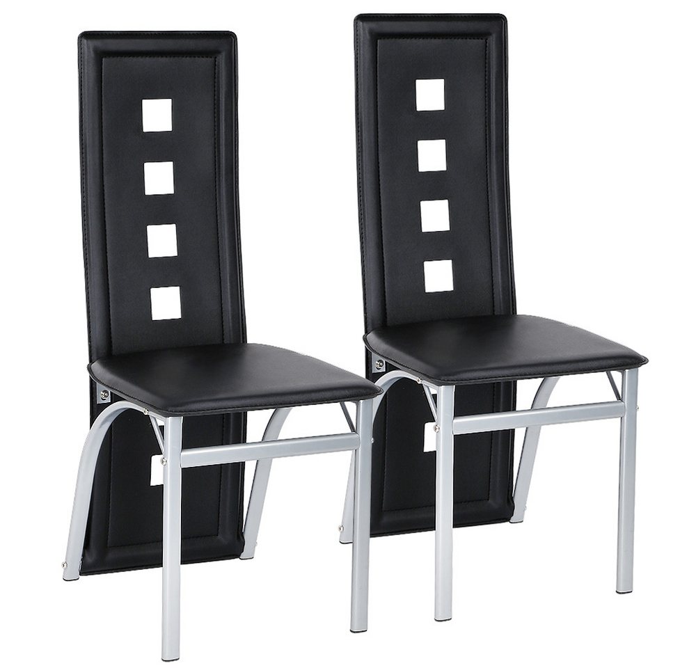 JEOBEST Esszimmerstuhl Küchenstuhl Eleganter Stuhl mit hoher Rückenlehne Metallbeine (Set, 2 St), Bequemer Polsterstuhl SitzfläChe von JEOBEST