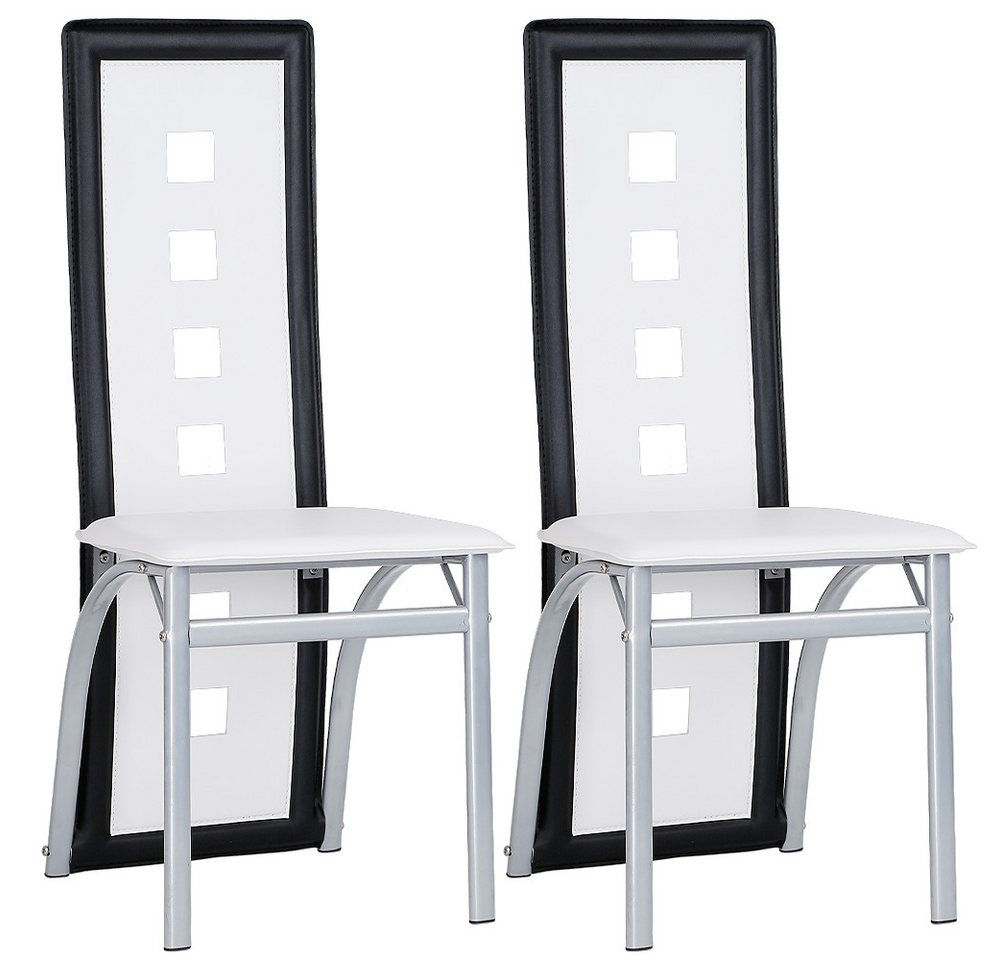 JEOBEST Esszimmerstuhl Küchenstuhl Esszimmerstühle Kunstleder Modern Metallbeine, 2er set, Polsterstuhl, hohe Belastbarkeit von JEOBEST