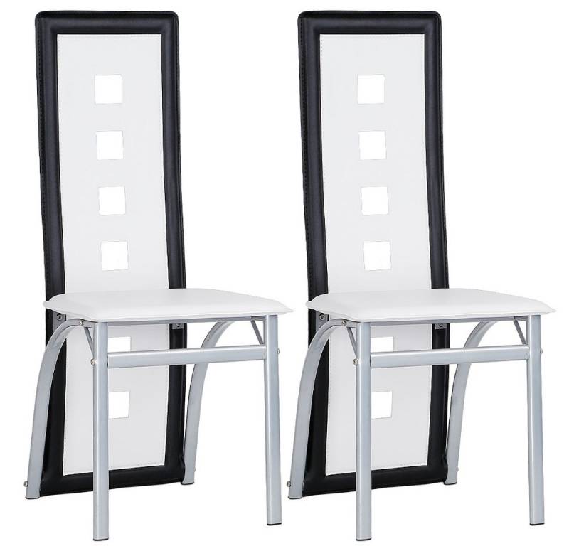 JEOBEST Esszimmerstuhl Küchenstuhl Esszimmerstühle Kunstleder Modern Metallbeine, 2er set, Polsterstuhl, hohe Belastbarkeit von JEOBEST