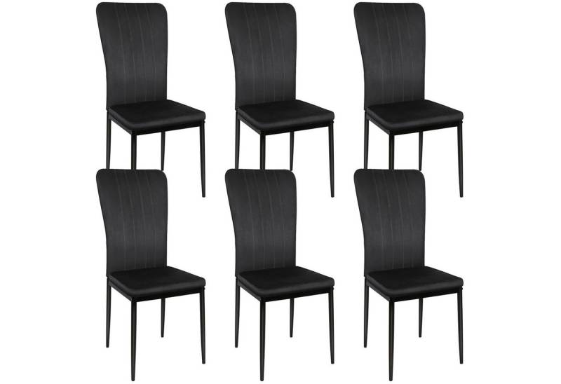 JEOBEST Esszimmerstuhl Moderner Küchenstuhl, Stuhl Esszimmer 6er Set Schwarz, Samtstuhl mit hoher Rückenlehne, Metallbeine von JEOBEST