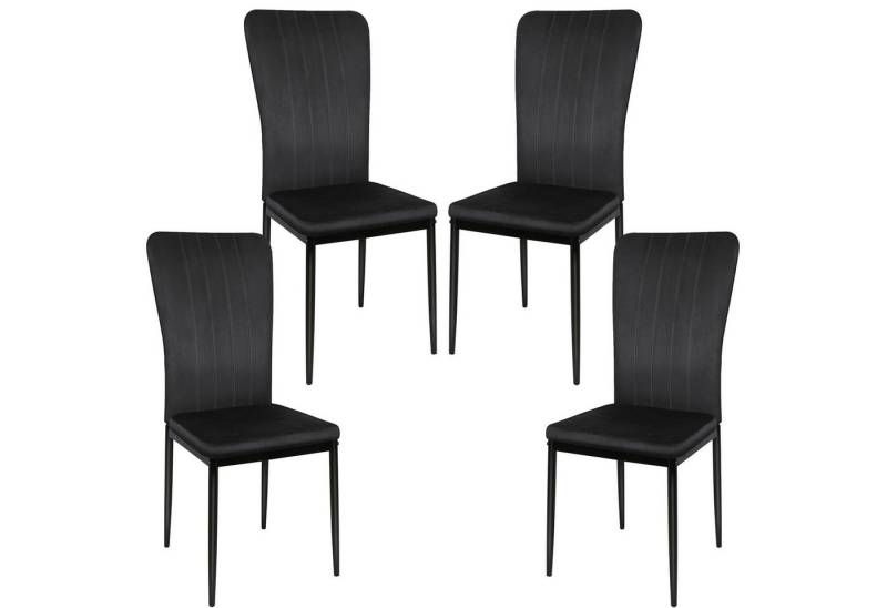 JEOBEST Esszimmerstuhl Moderner Küchenstuhl, Stuhl Esszimmer 6er Set Schwarz, Samtstuhl mit hoher Rückenlehne, Metallbeine von JEOBEST