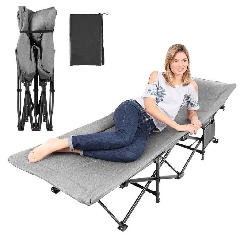 JEOBEST Feldbett Campingbett Feldbett Klappbar Mit Dicker Matratze (1-St.1 Klappbett) Garten Camping Angeln Festival Reise von JEOBEST