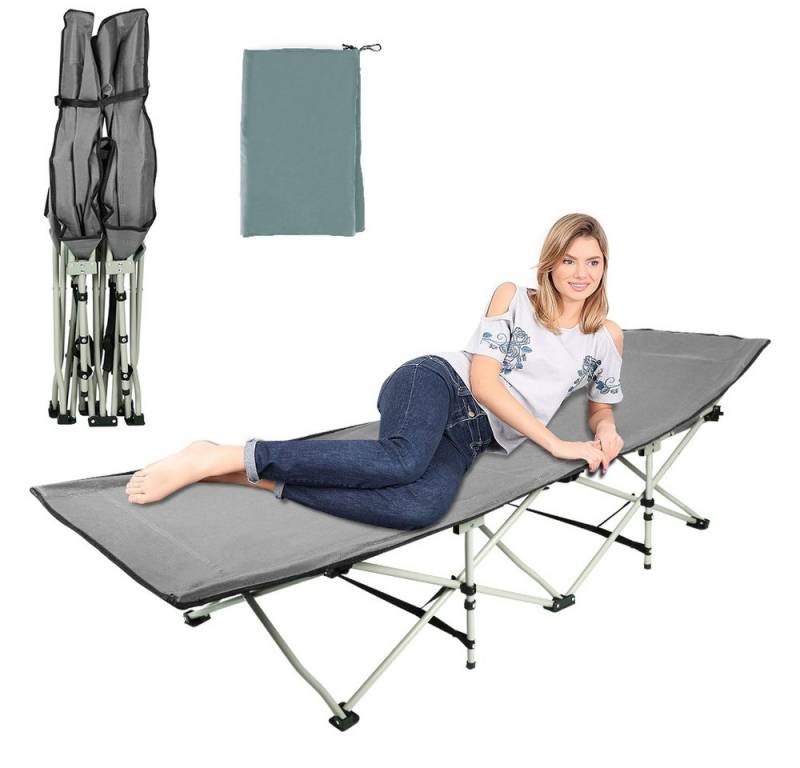 JEOBEST Feldbett Campingbett Feldbett klappbar Klappbett mit Seitentasche Tragetasche 190 x 67 x 35 cm von JEOBEST