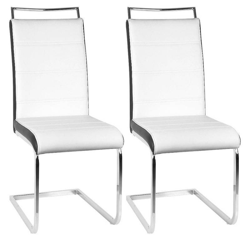 JEOBEST Freischwinger Stuhl Esszimmerstuhl mit Hoher Rücklehne, Metallgestell, Küchenstuhl, (2 St) Polsterstuhl, für Wohnzimmer Konferenzraum und Esszimmer von JEOBEST