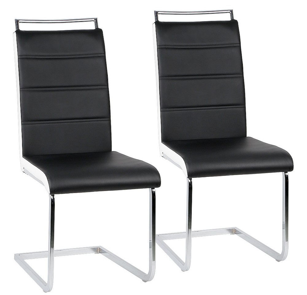 JEOBEST Freischwinger Stuhl Esszimmerstuhl mit Hoher Rücklehne, Metallgestell, Küchenstuhl, (2 St) Polsterstuhl, für Wohnzimmer Konferenzraum und Esszimmer von JEOBEST