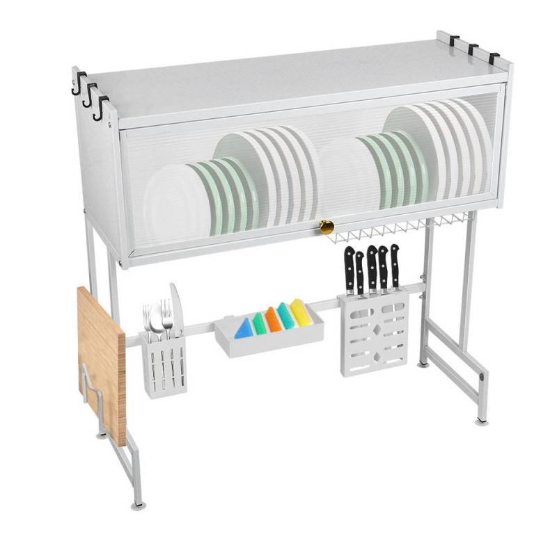 JEOBEST Geschirrständer Abtropfständer über der Spüle mit Abdeckung, Dish Rack, mit Messerhalterung, Utensilien-Halter, Schneidebrettständer, Stahl JEOBEST Geschirrständer Abtropfständer über der Spüle mit Abdeckung, Dish Rack, mit Messerhalterung, Utensilien-Halter, Schneidebrettständer, Stahl von JEOBEST