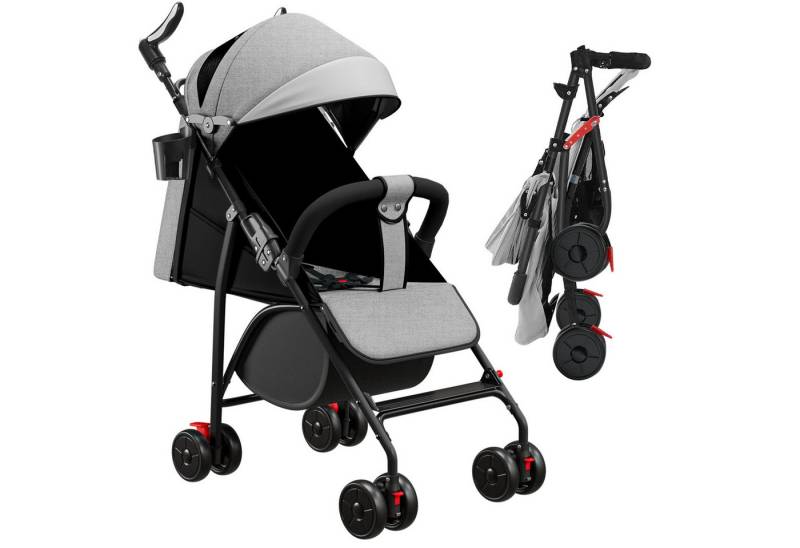 JEOBEST Kinder-Buggy Baby Kinderwagen, Klappbar Reisebuggy, Liegefunktion, Ultra Leicht - nur 5 kg, kompakter Buggy von JEOBEST
