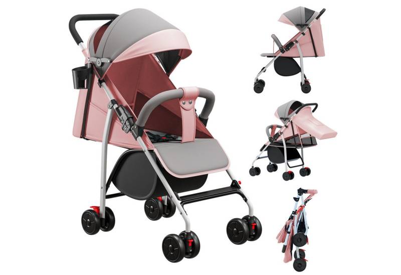 JEOBEST Kinder-Buggy Buggy Kinderwagen Kinderbuggy, Federleichter Reisebuggy 4,9 kg, Klein Zusammenklappbar, Tasche im Verdeck, XL Korb JEOBEST Kinder-Buggy Buggy Kinderwagen Kinderbuggy, Federleichter Reisebuggy 4,9 kg, Klein Zusammenklappbar, Tasche im Verdeck, XL Korb von JEOBEST