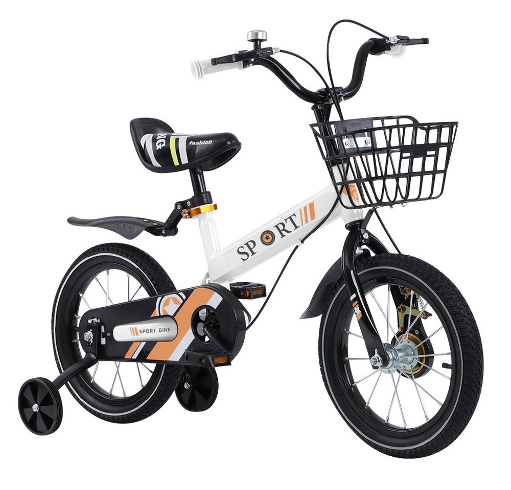 JEOBEST Kinderfahrrad Fahrräder Kinder Fahrrad für Mädchen & Jungen (12/14/16 Zoll), 4 Gang, (1-tlg.,Kinder Fahrrad, Fahrrad für Kinder, Mit Hilfsrädern, Korb) von JEOBEST