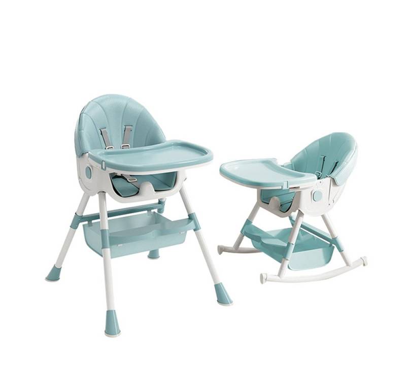 JEOBEST Kinderstuhl Kinderhochstuhl, Babystuhl, Kombihochstuhl,Baby Schaukelstuhl, (Verstellbare, mit Essbrett und Rollen, Korb, 5 Punkt Gurte) von JEOBEST