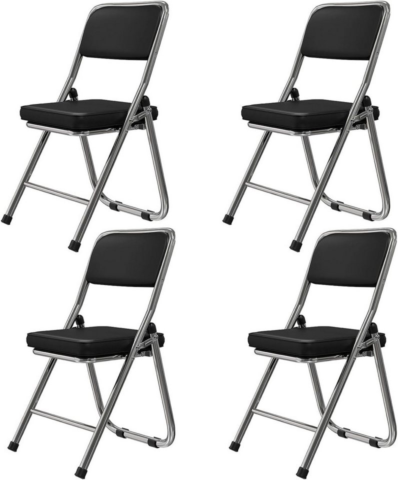 JEOBEST Klappstuhl Küchenstuhl Campingstuhl, Faltstuhl Besucherstuhl Konferenzstuhl, (Set, 4 St)Gepolstert - Metall-Gestell - für Gäste,Büro, Event & Party von JEOBEST