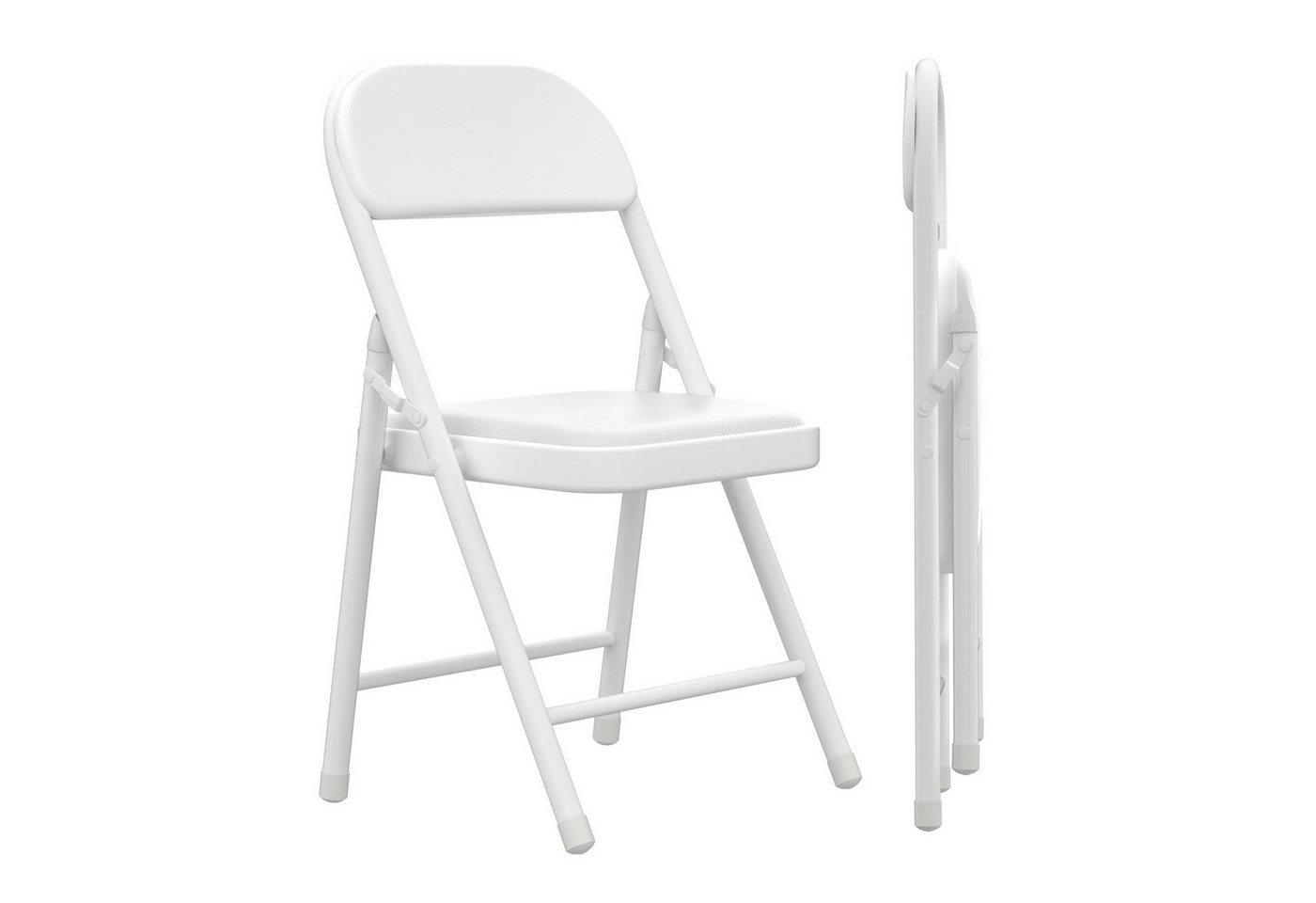 JEOBEST Klappstuhl PU Klappstühle aus Kunststoff und Metall, Faltbarer Stuhl, (1/2 St) Kunstleder Stabil Klappstuhl für Hochzeit Essen Küche Schule von JEOBEST