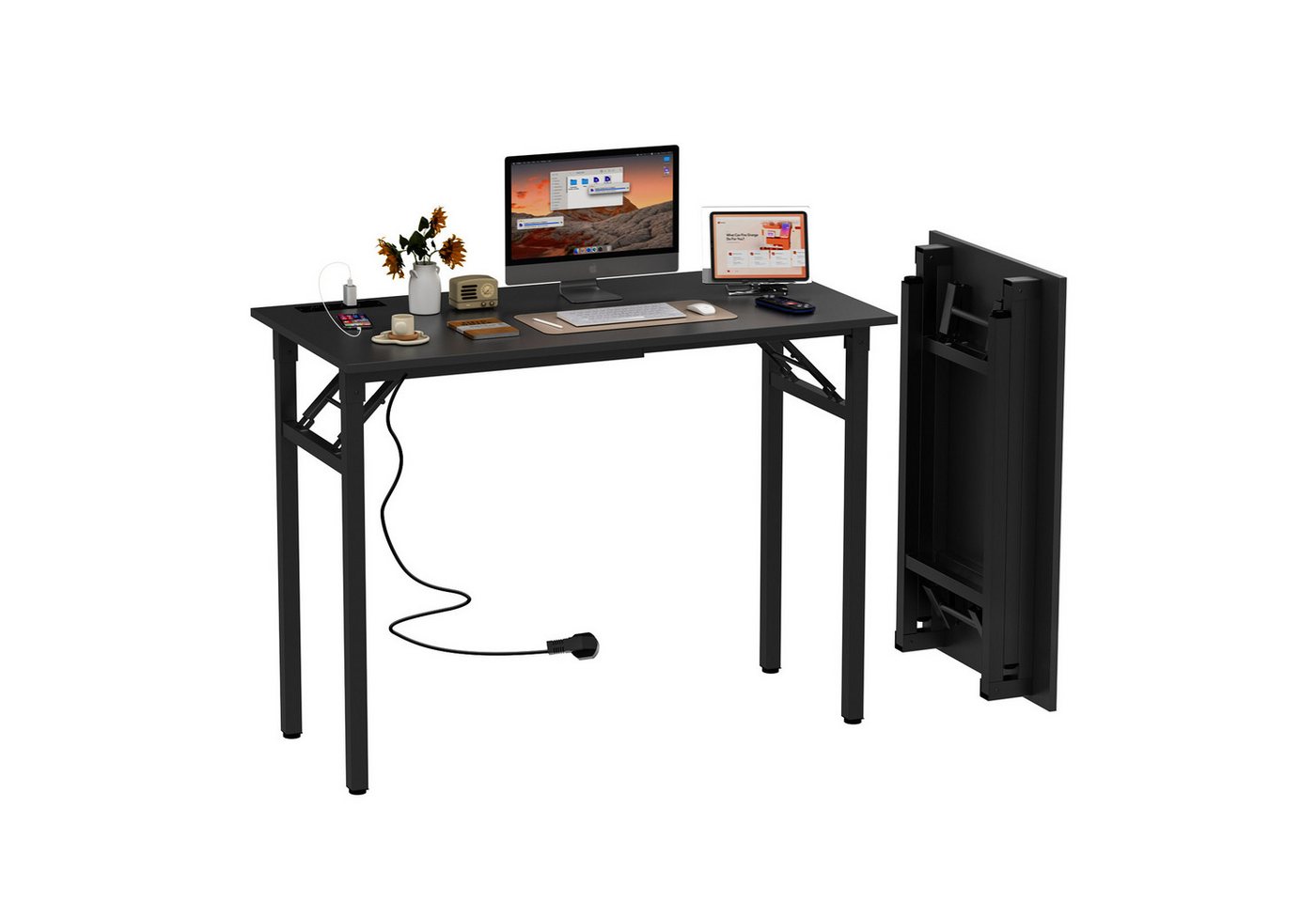 JEOBEST Klapptisch Keine Montage Erforderlich Schreibtisch Klappschreibtisch 100 x 50 cm, (1-St., 1 Schreibtisch), Klappbar, Schmal, Platzsparend von JEOBEST